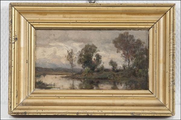 Jarvimaisema Oil Painting by Magnus Hjalmar Munsterhjelm