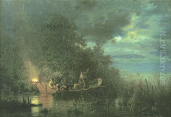 Ljustrare Oil Painting by Magnus Hjalmar Munsterhjelm