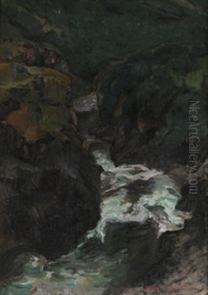 Elveparti Fra Driva Oil Painting by Gerhard Arij Ludwig Morgenstje Munthe