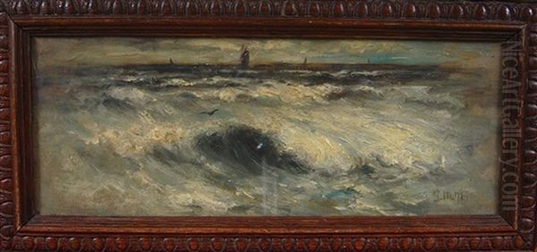 Seascape Oil Painting by Gerhard Arij Ludwig Morgenstje Munthe