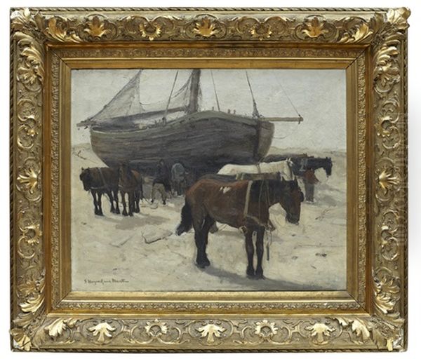 Hast Pa Kust Oil Painting by Gerhard Arij Ludwig Morgenstje Munthe