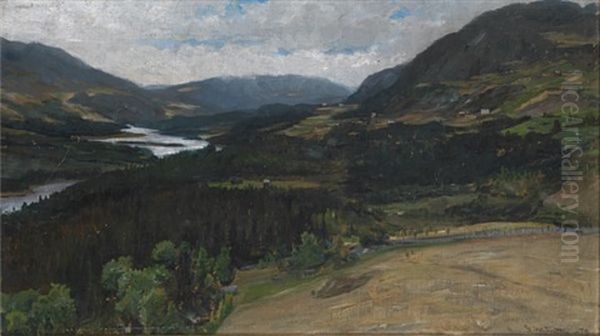 Aurdal I Valdres Oil Painting by Gerhard Arij Ludwig Morgenstje Munthe
