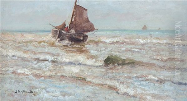 Uitvarende Vissersboot Oil Painting by Gerhard Arij Ludwig Morgenstje Munthe