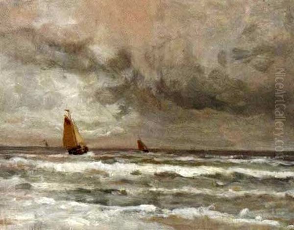 Segelboote Auf See Im Abendlicht Oil Painting by Gerhard Arij Ludwig Morgenstje Munthe
