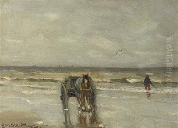 The Shell-fisher Oil Painting by Gerhard Arij Ludwig Morgenstje Munthe