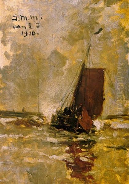 Uitvarende Bomschuit Oil Painting by Gerhard Arij Ludwig Morgenstje Munthe