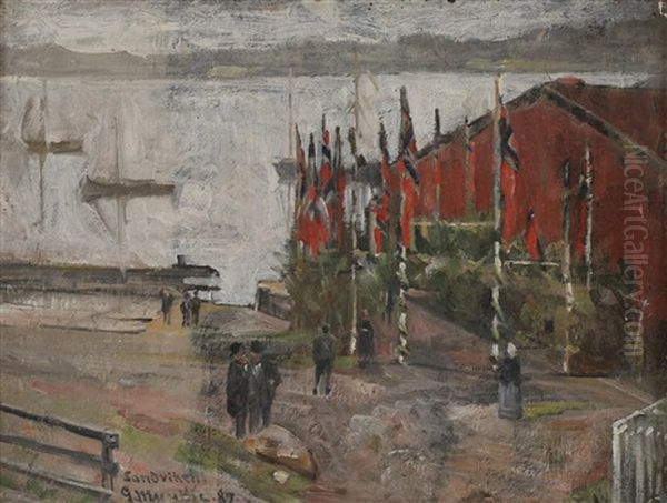Fra Sandviken Oil Painting by Gerhard Munthe