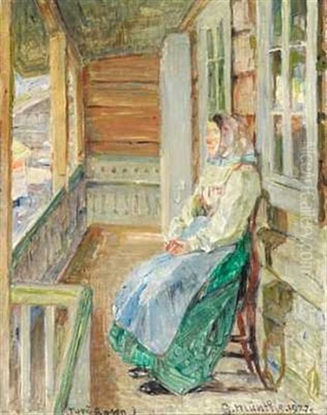 Toro Aasen, (boverdalen) Oil Painting by Gerhard Munthe