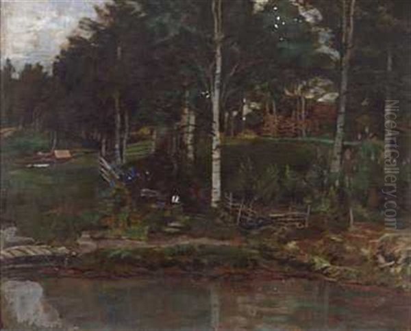 Fra Alfheim Ved Elverum Oil Painting by Gerhard Munthe