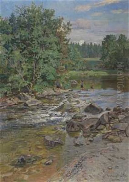 Fra Elverum Oil Painting by Gerhard Munthe