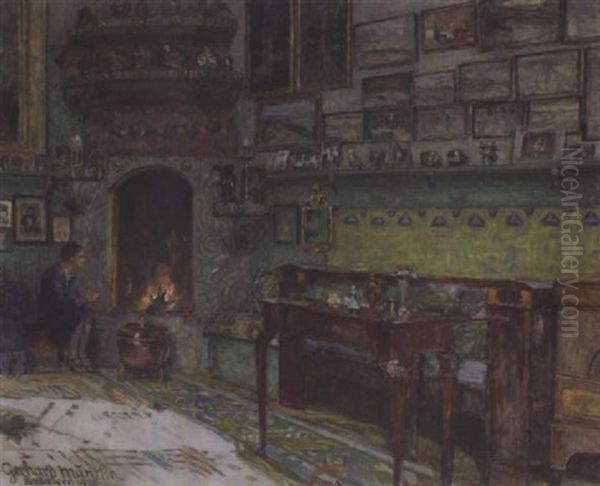 Fra Peisetuen Pa Leveld Oil Painting by Gerhard Munthe