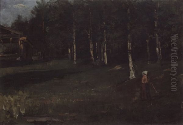 Bondekone Fra Elverum Oil Painting by Gerhard Munthe