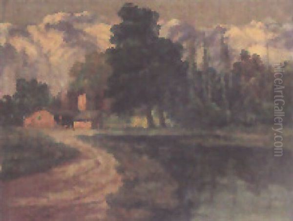 Alpenlandschaft Bei Sonnenaufgang Oil Painting by Gerhard Munthe