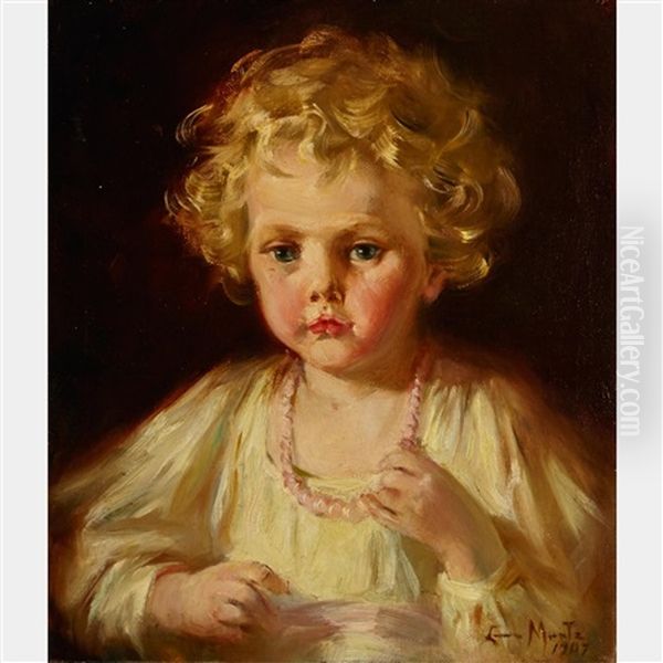 Portrait Of A Child Oil Painting by Laura Adeline Muntz-Lyall