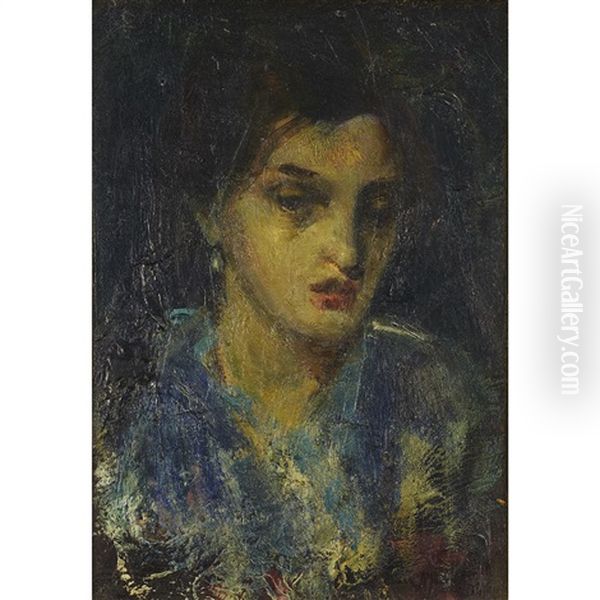 Study Of A Girl Oil Painting by Laura Adeline Muntz-Lyall