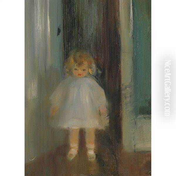 Alan Wood At Foxbar (study) Oil Painting by Laura Adeline Muntz-Lyall