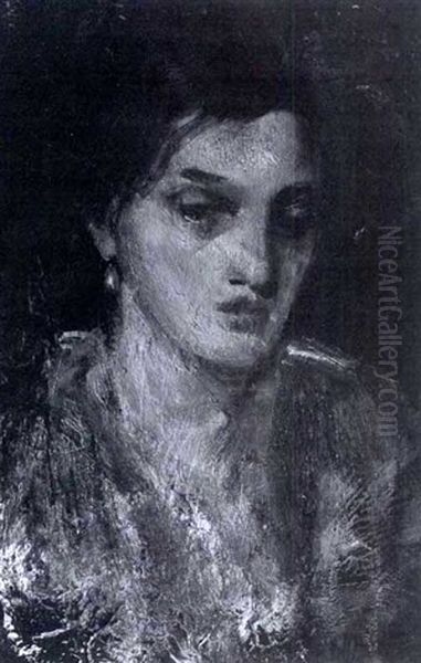 Study Of A Girl Oil Painting by Laura Adeline Muntz-Lyall