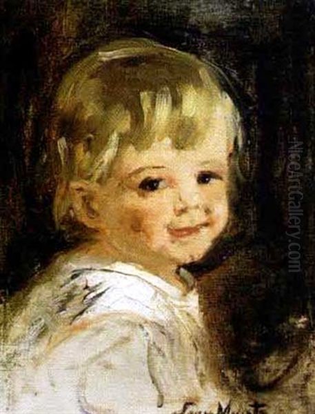 Portrait Of A Young Boy Oil Painting by Laura Adeline Muntz-Lyall