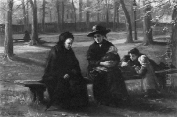 In The Park Oil Painting by Laura Adeline Muntz-Lyall