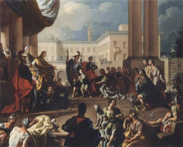 Giuseppe E I Fratelli Oil Painting by Francesco de Mura