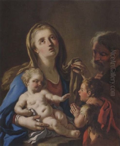 Die Hl. Familie Mit Johannesknaben Oil Painting by Francesco de Mura
