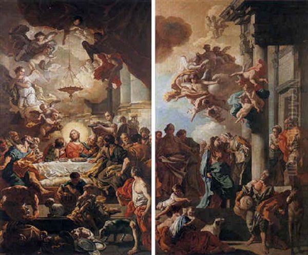 La Cene Oil Painting by Francesco de Mura