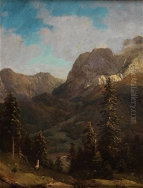 Paisaje Montanoso Oil Painting by Ovidio Murgia De Castro