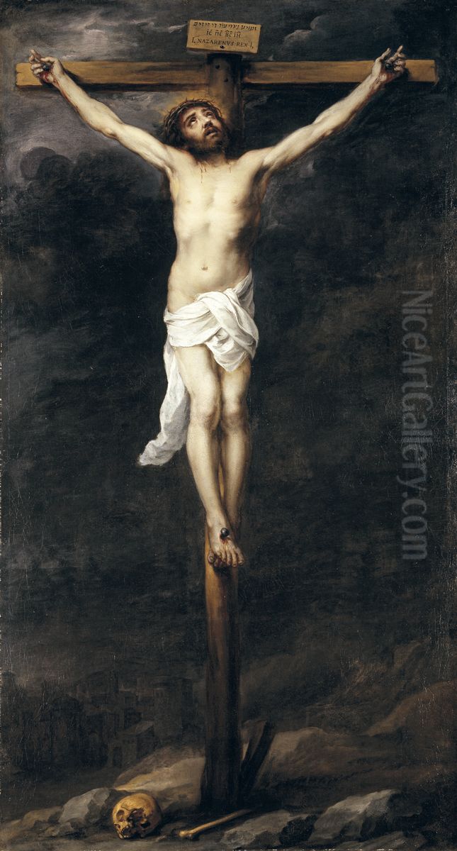 Christ On The Cross Oil Painting by Bartolome Esteban Murillo