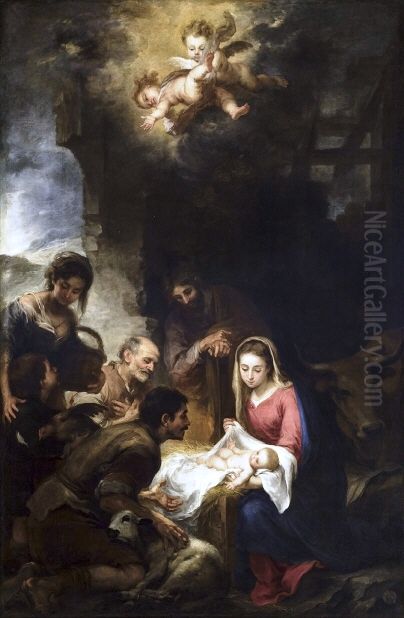 La Adoracion De Los Pastores Oil Painting by Bartolome Esteban Murillo