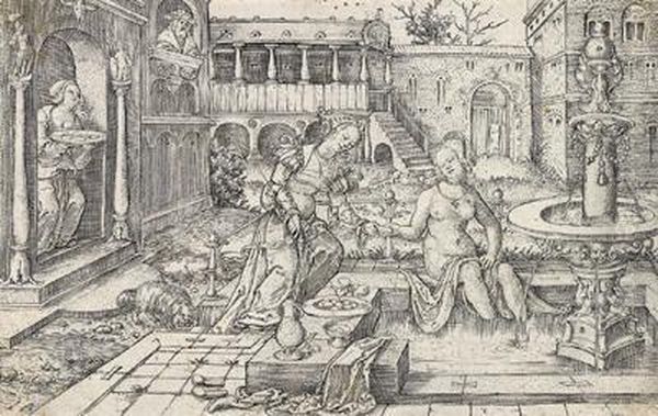 Betsabea Al Bagno Oil Painting by Jacob Binck