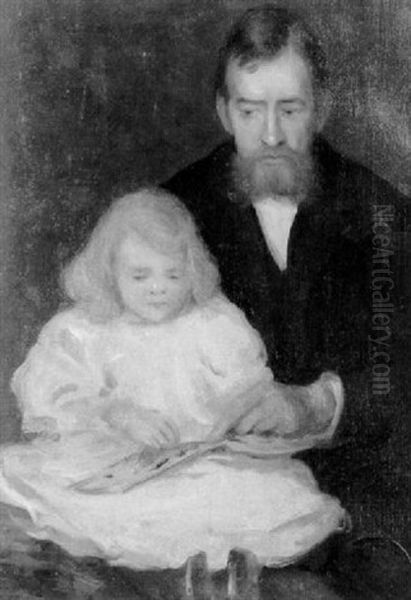Col. Boles And His Grandchild Oil Painting by Hermann Dudley Murphy