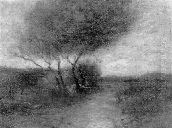 A Cloudy Autumn Day Oil Painting by John Francis Murphy