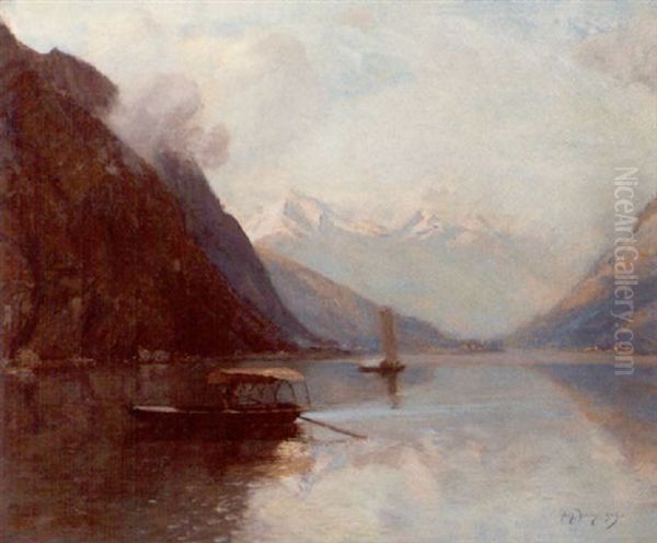 Lake Como From Menaggio Oil Painting by Sir David Murray