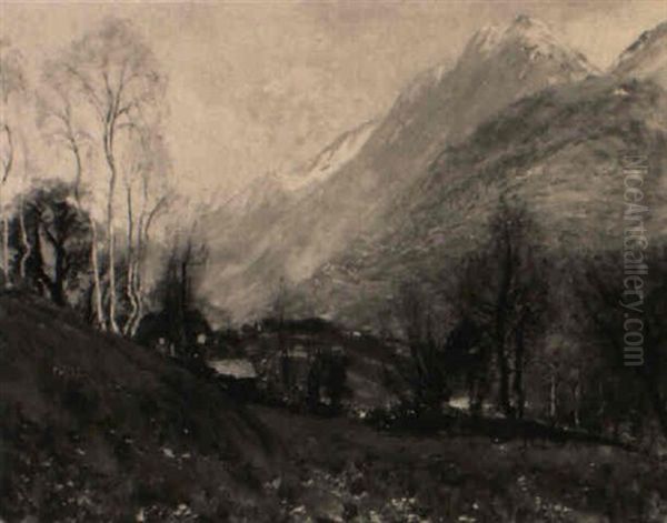 Fruhlingslandschaft Bei Stenaggio Oil Painting by Sir David Murray