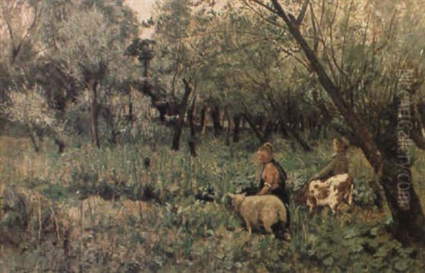 Amongst The Willows Oil Painting by Sir David Murray