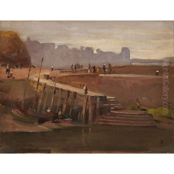 The Old Pier, St Oil Painting by William Grant Murray
