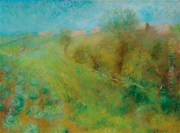 A Vegetable Garden Oil Painting by Grigorij Musatov