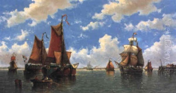 En Morgen I April, Let Brise Over Zuiders+en Oil Painting by Auguste Henri Musin