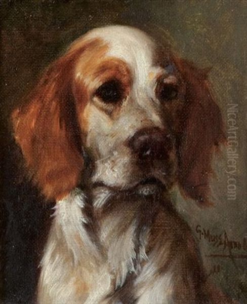 An Orange And White English Setter Oil Painting by Gustav Muss-Arnolt
