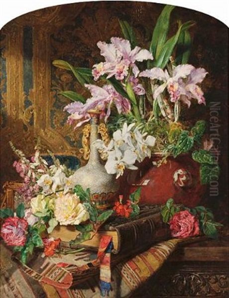 Orchids Oil Painting by Martha Darley Mutrie