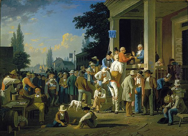 The County Election Oil Painting by George Caleb Bingham