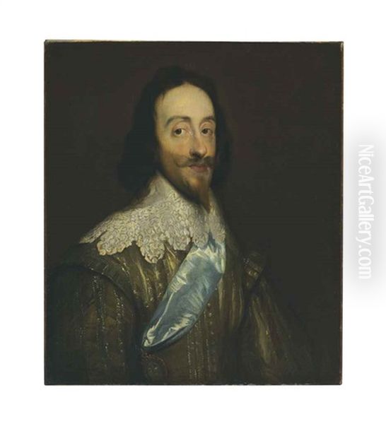 Portrait Of King Charles I (1600-1649), Bust-length Oil Painting by Daniel Mytens the Elder