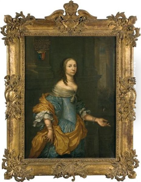 Portrait Presume De Jeanne Laidet En Robe Bleue Oil Painting by Jan Mytens