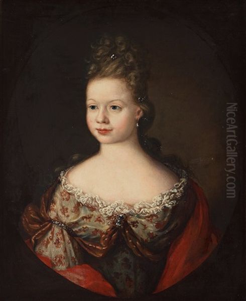 Portrait Of A Young Girl Oil Painting by Martin Ii Mytens