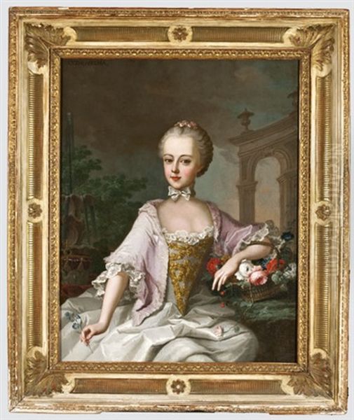 Maria Antonia Fohercegno Portreja Oil Painting by Martin Ii Mytens