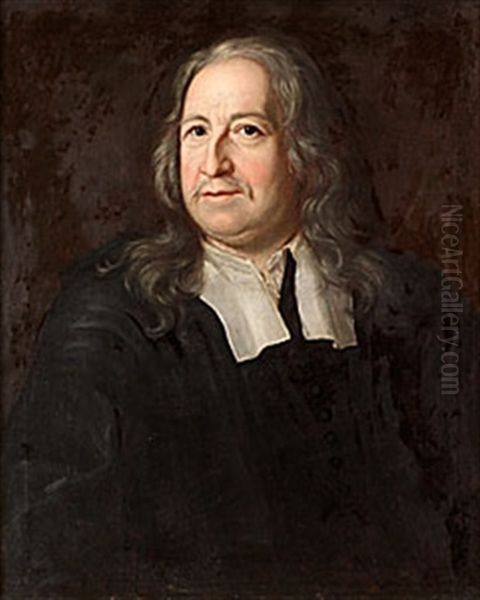 Professor Olof Rudbeck D.a. Oil Painting by Martin Ii Mytens
