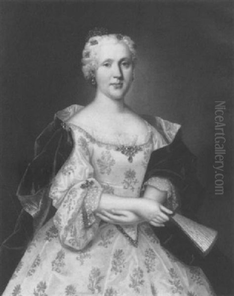 Portrait D'une Jeune Femme A La Robe Rose Oil Painting by Martin Ii Mytens