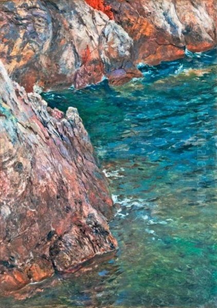 Tengerparti Sziklak Oil Painting by Robert Nadler