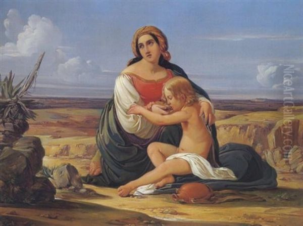 An Der Quelle Oil Painting by Franz Joh. Heinr. Nadorp