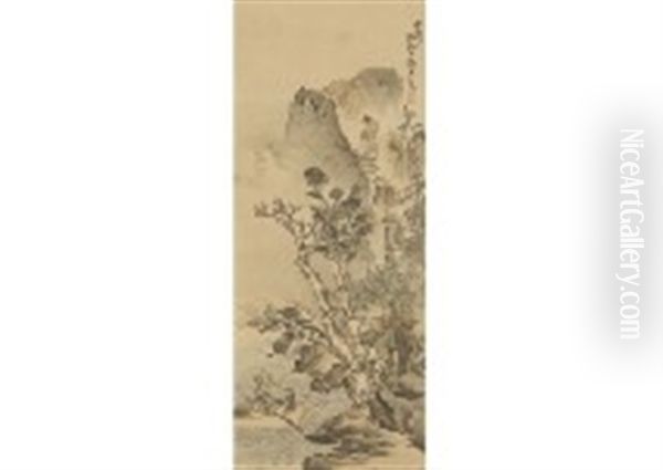 Lumberman And Fisherman Oil Painting by Nagasawa Rosetsu